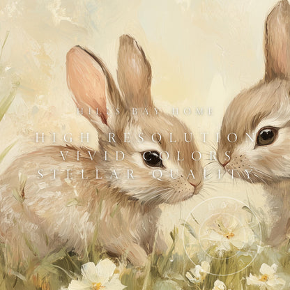 Bunny Frame Tv Art, Digital Download Art for Frame Tv, Spring Meadow Tv Art, Spring Tv Art, Easter Frame Tv Art, Instant Download Frame Tv
