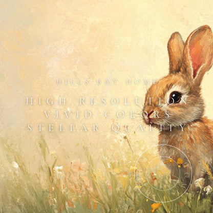 Bunny Frame Tv Art, Digital Download Art for Frame Tv, Spring Meadow Tv Art, Spring Tv Art, Easter Frame Tv Art, Instant Download Frame Tv