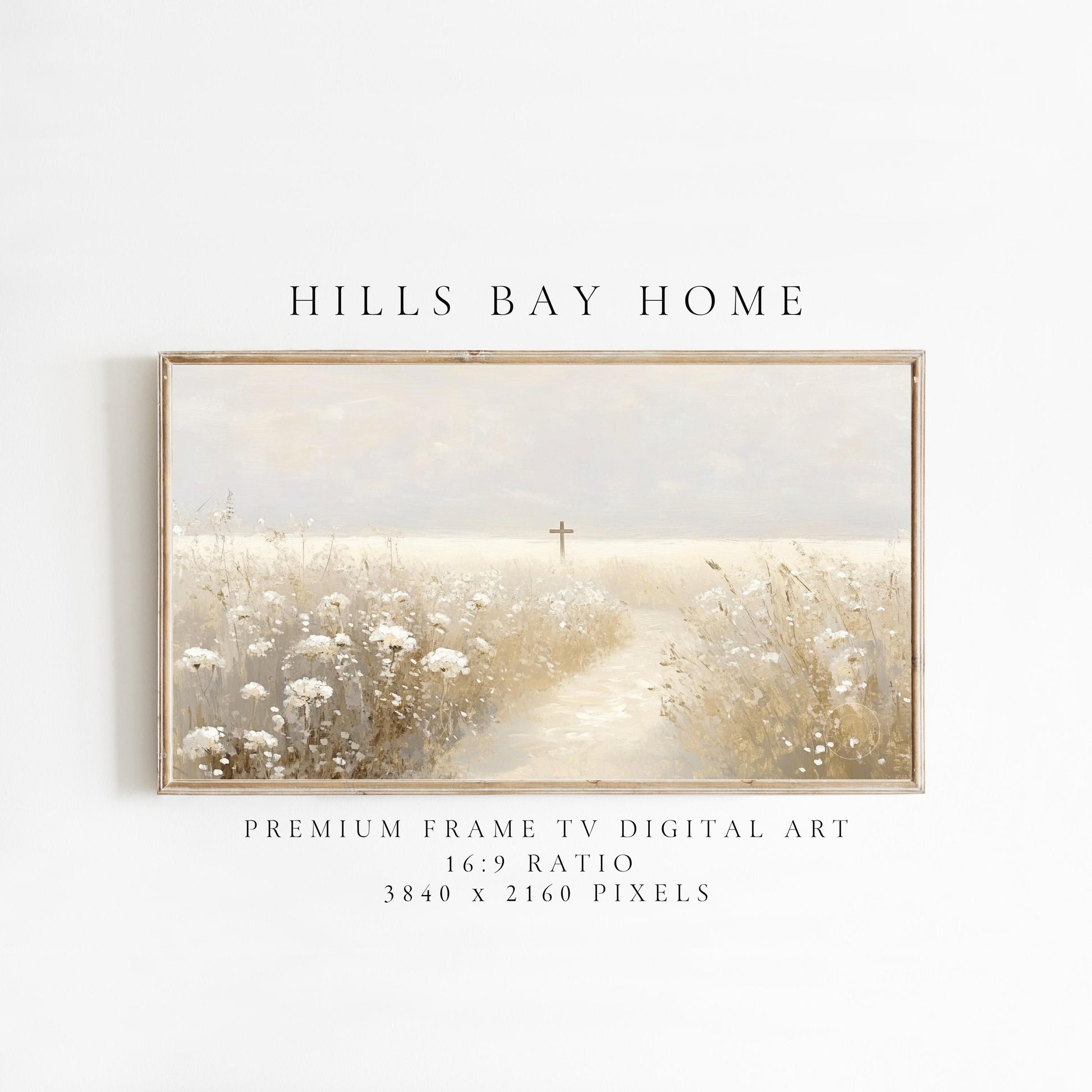 Cross Frame Tv Art, Digital Download Art for Frame Tv, Meadow Tv Art, Spring Tv Art, Easter Frame Tv Art, Instant Download, Religious Tv Art