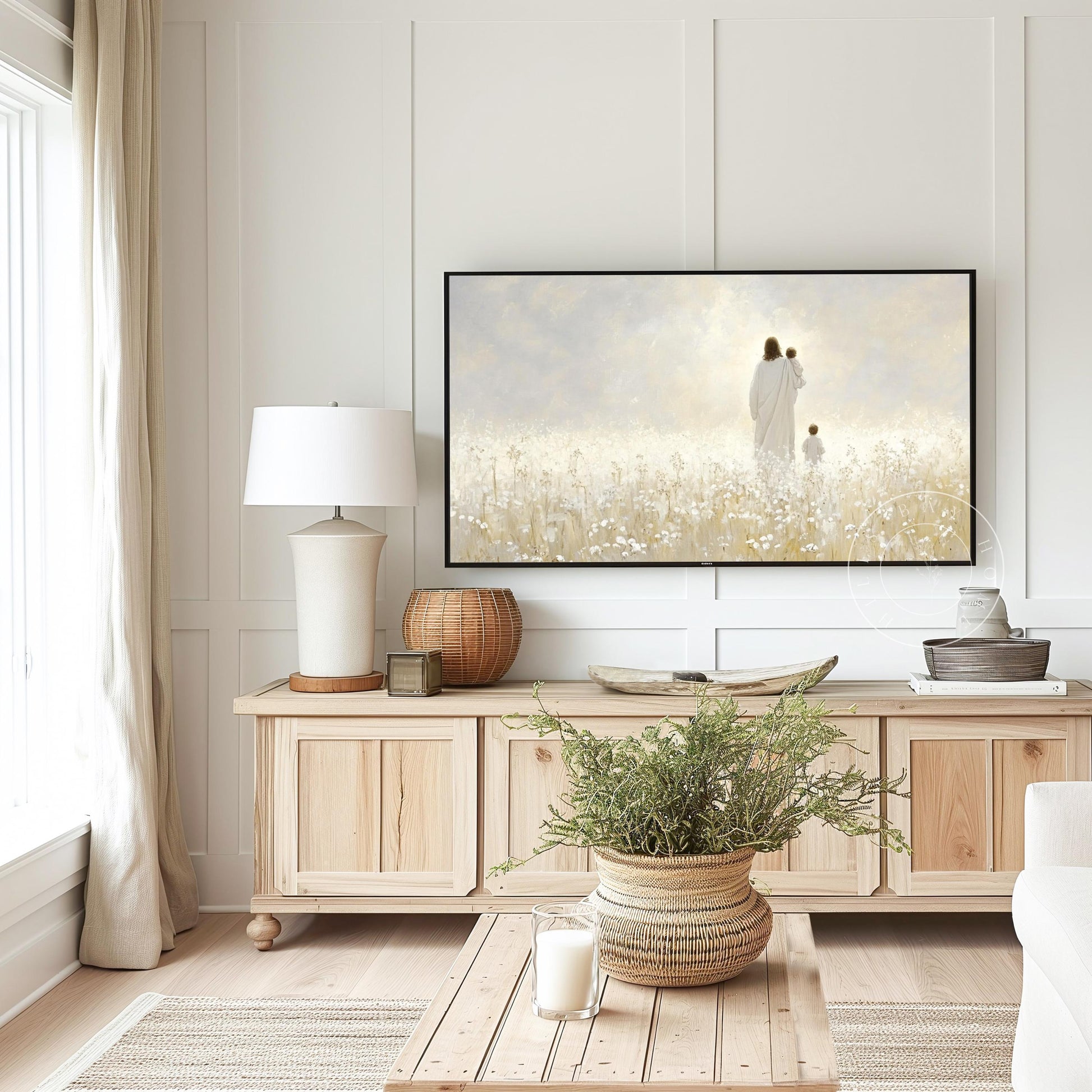 Jesus and Children Frame Tv Art, Digital Art for Frame Tv, Meadow Tv Art, Christian Art, Easter Frame Tv Art, Religious Tv Art