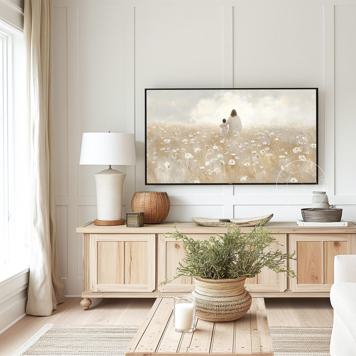 Jesus and a Child Frame Tv Art, Digital Art for Frame Tv, Meadow Tv Art, Christian Art, Easter Frame Tv Art, Religious Tv Art
