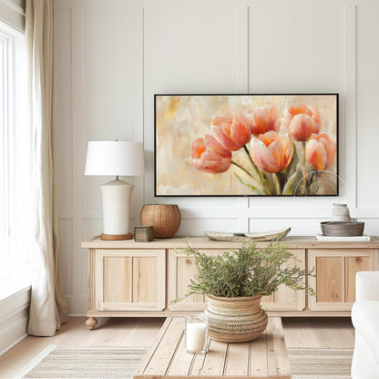Tulips Frame Tv Art, Digital Download Art for Frame Tv, Spring Tv Art, Floral Tv Art, Oil Painting Frame Tv Art, Instant Download Frame Tv