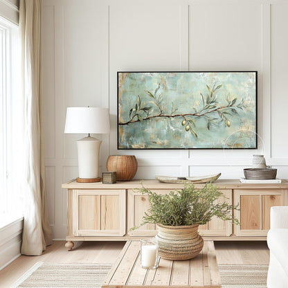 Olive Branch Frame Tv Art, Digital Download Art for Frame Tv, Spring Tv Art, Floral Tv Art, Oil Painting Frame Tv Art, Instant Download