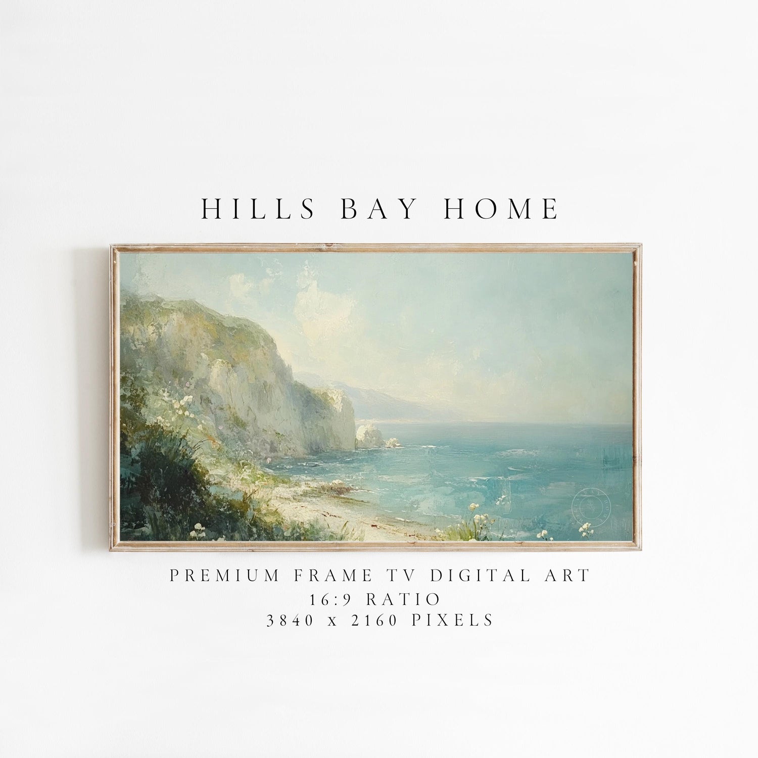 Coastal Cliffs Frame Tv Art, Digital Download Art for Frame Tv, Spring Tv Art, Summer Tv Art, Oil Painting Frame Tv Art, Instant Download