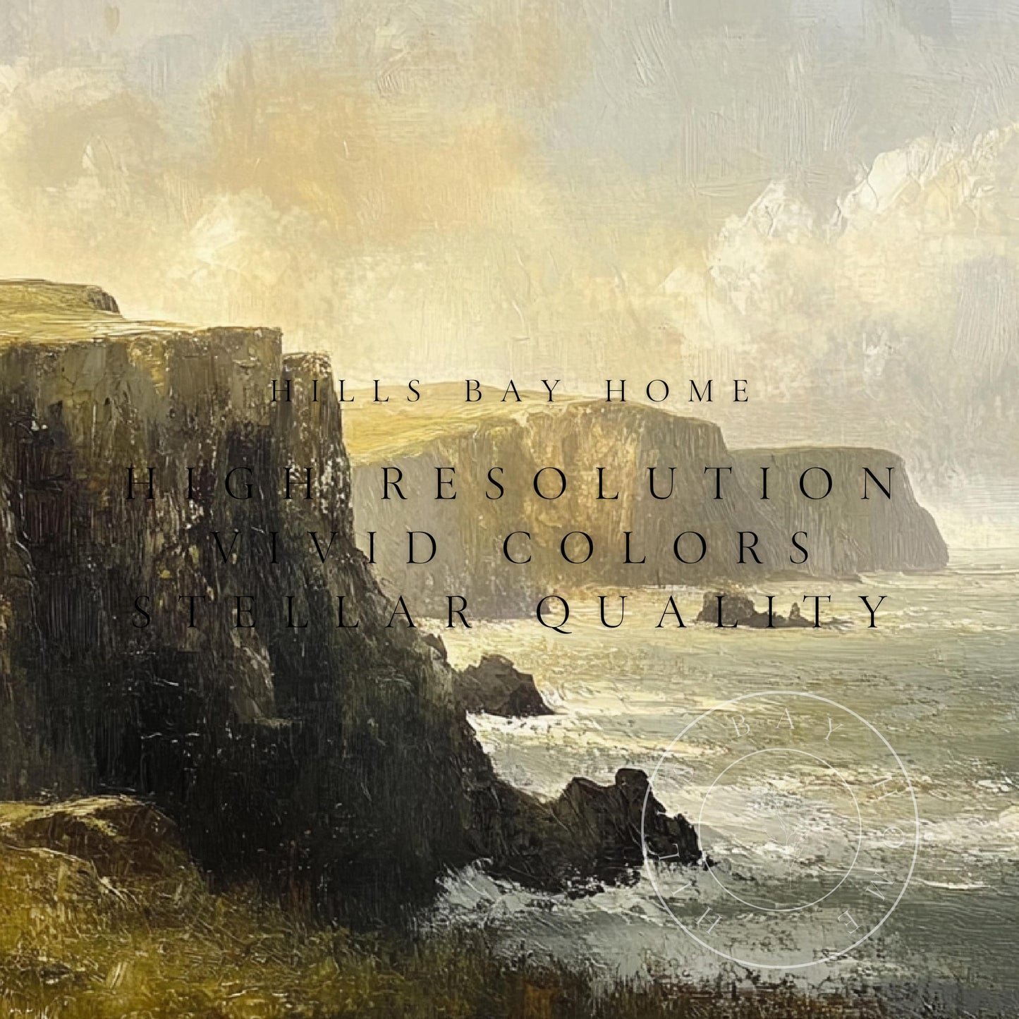 Irish Cliffs Frame Tv Art, Digital Download Art for Frame Tv, Spring Tv Art, Ireland Tv Art, Oil Painting Frame Tv Art, Instant Download