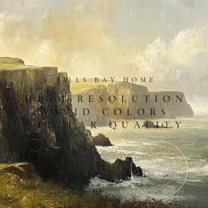 Irish Cliffs Frame Tv Art, Digital Download Art for Frame Tv, Spring Tv Art, Ireland Tv Art, Oil Painting Frame Tv Art, Instant Download