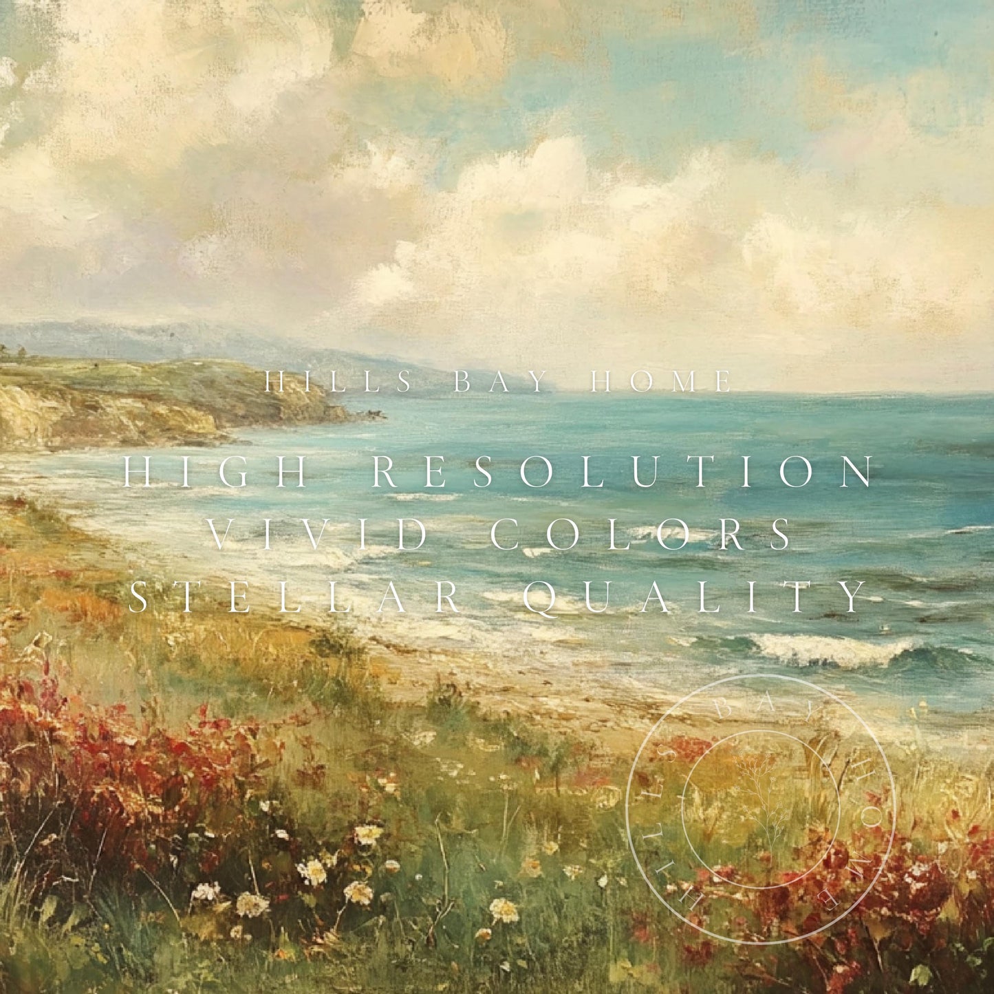 Spring Coast Frame Tv Art, Digital Download Art for Frame Tv, Ocean Tv Art, Coastal Tv Art, Oil Painting Frame Tv Art, Instant Download