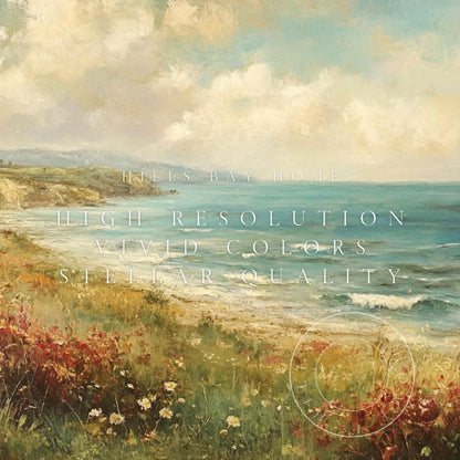 Spring Coast Frame Tv Art, Digital Download Art for Frame Tv, Ocean Tv Art, Coastal Tv Art, Oil Painting Frame Tv Art, Instant Download