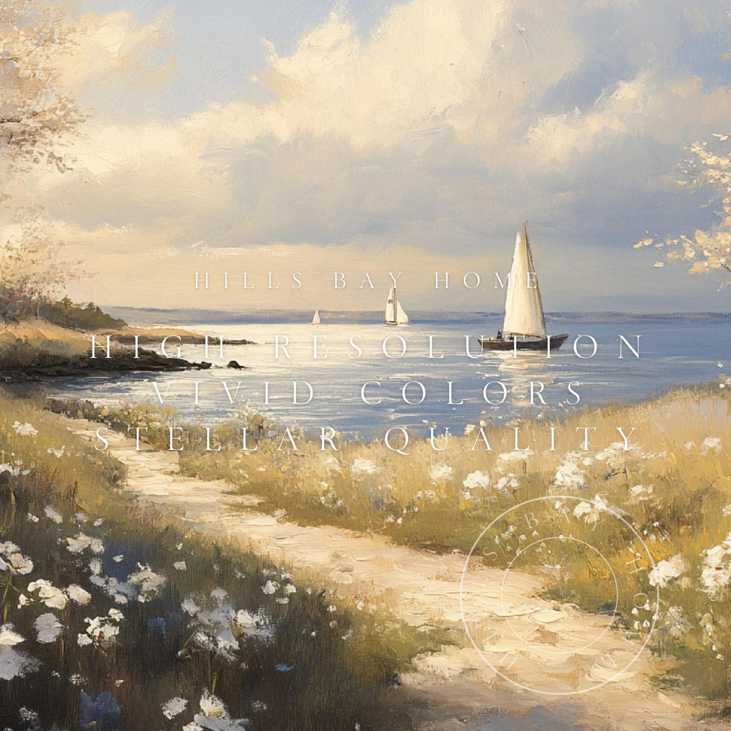 Sailboat Near the Coast Frame Tv Art, Digital Download Art for Frame Tv, Ocean Tv Art, Coastal Tv Art, Oil Painting Frame Tv Art