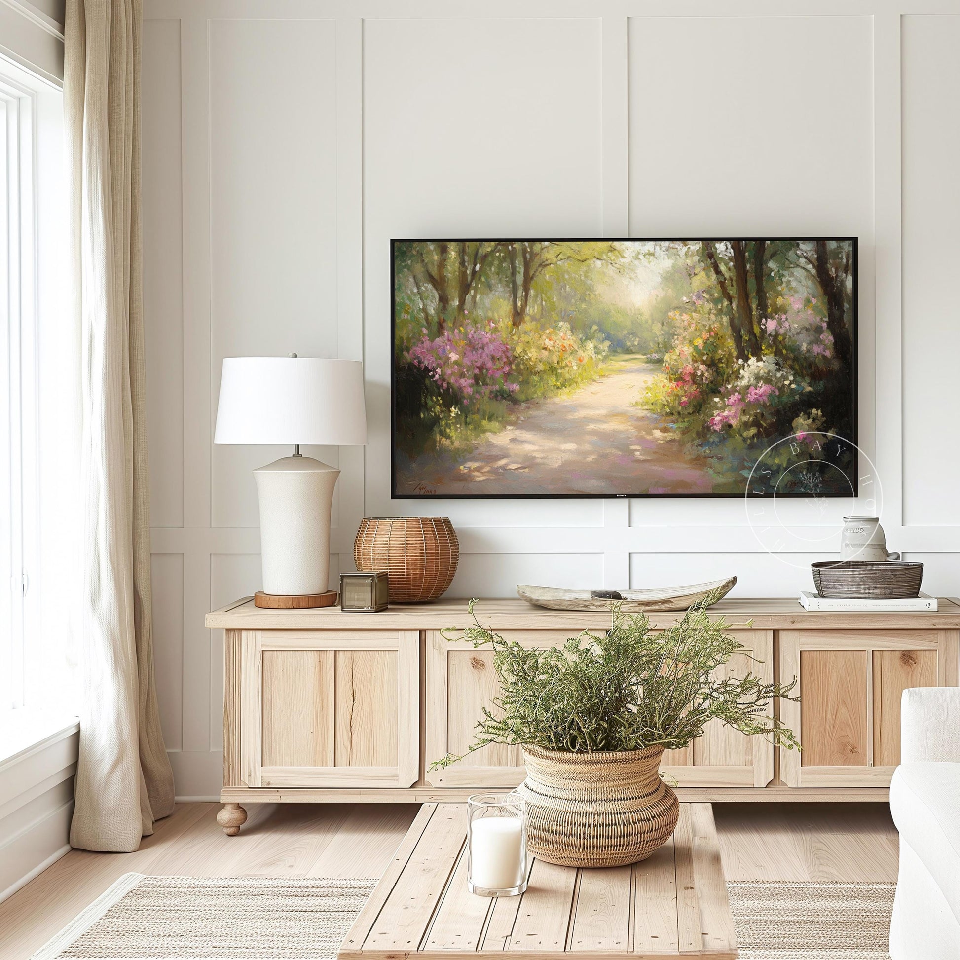 Peaceful Path Tv Art, Digital Download Art for Frame Tv, Spring Tv Art, Wilderness Tv Art, Oil Painting Frame Tv Art, Instant Download