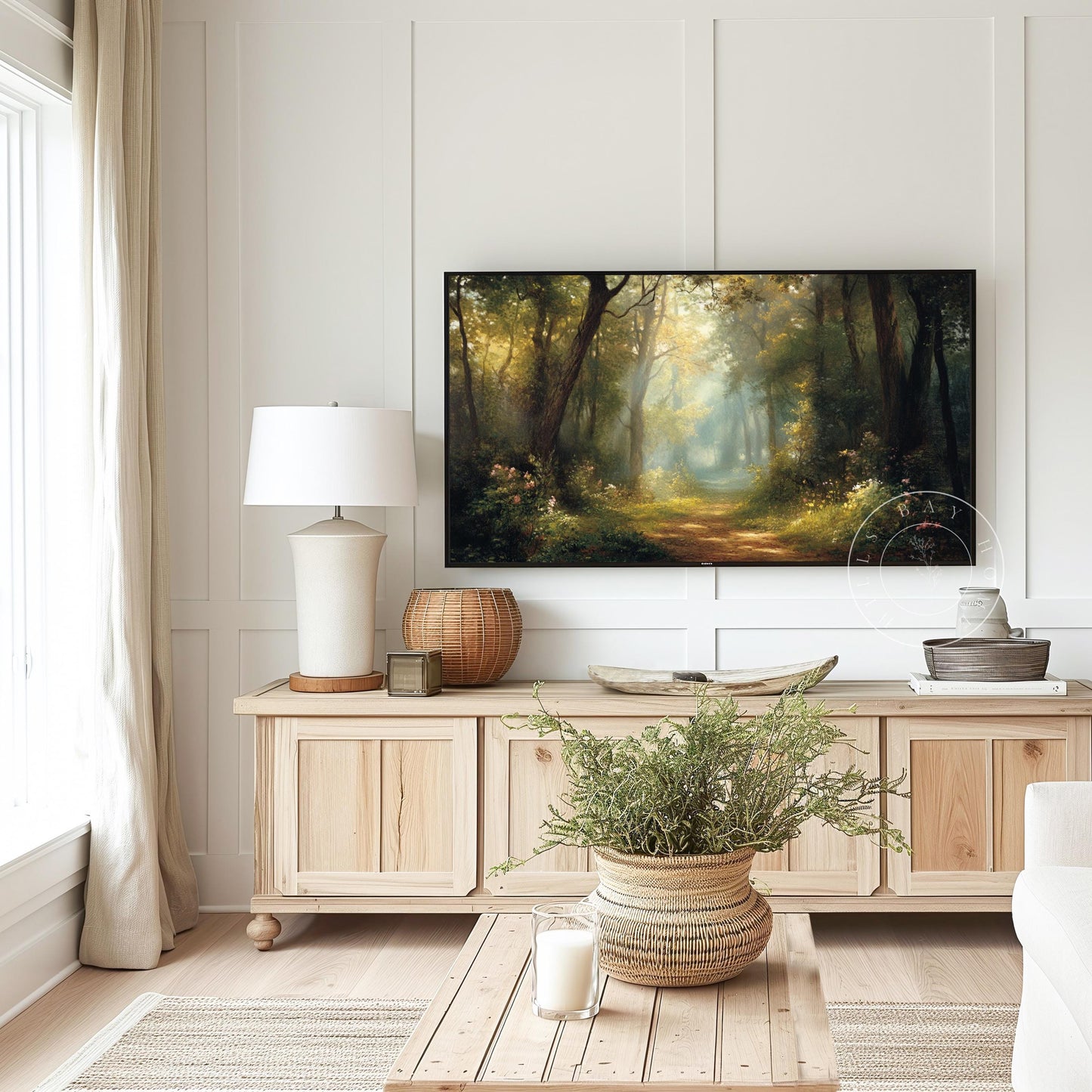 Path in the Woods Tv Art, Digital Download Art for Frame Tv, Spring Tv Art, Wilderness Tv Art, Oil Painting Frame Tv Art, Instant Download