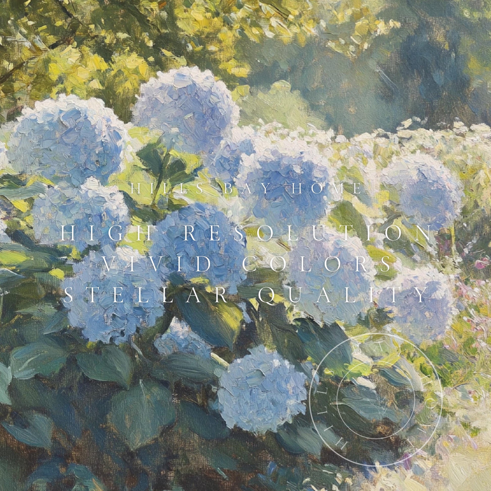 Blue Hydrangeas Frame Tv Art, Digital Download Art for Frame Tv, Spring Tv Art, Floral Tv Art, Oil Painting Frame Tv Art, Instant Download