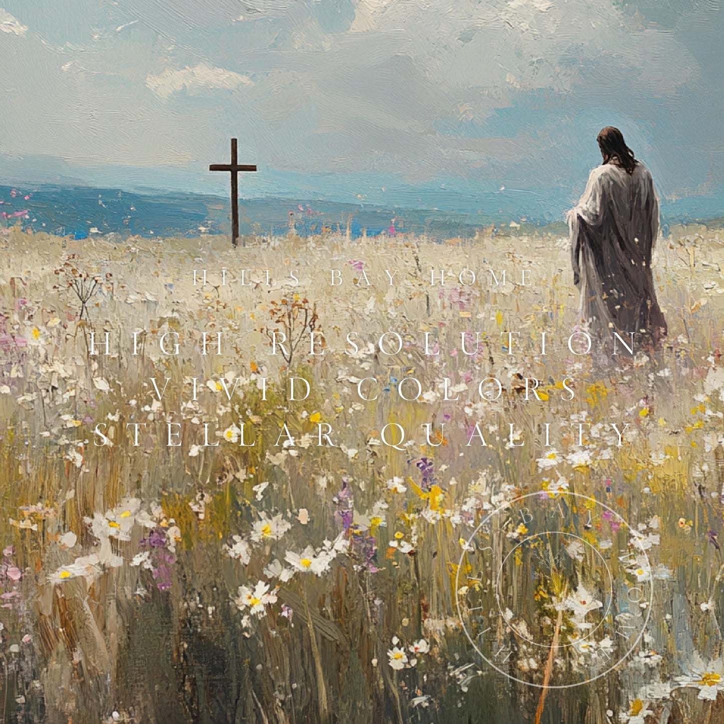 Jesus in a Meadow Frame Tv Art, Digital Art for Frame Tv, Meadow Tv Art, Christian Art, Easter Frame Tv Art, Religious Tv Art