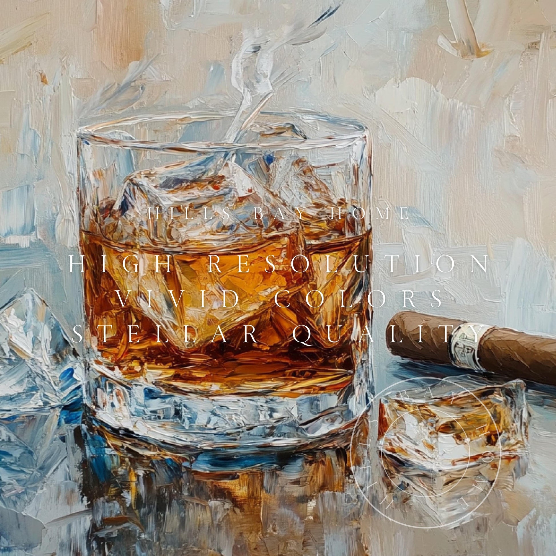 Bourbon and Cigar Tv Art, Digital Download Art for Frame Tv, Spring Tv Art, Floral Tv Art, Oil Painting Frame Tv Art, Bar Art
