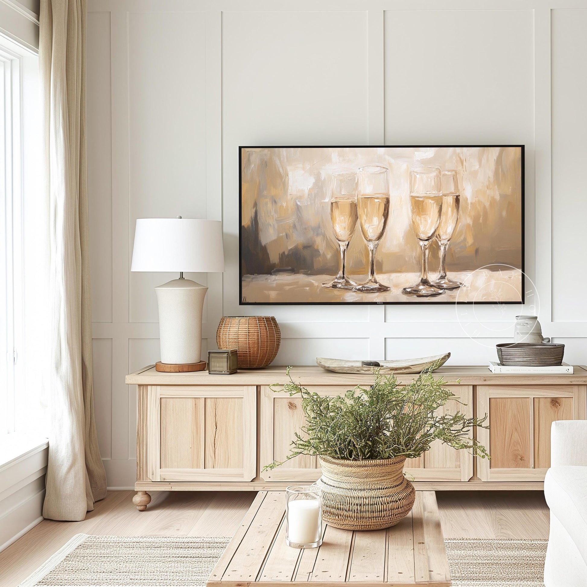 Champagne Tv Art, Digital Download Art for Frame Tv, Spring Tv Art, Floral Tv Art, Oil Painting Frame Tv Art, Bar Art