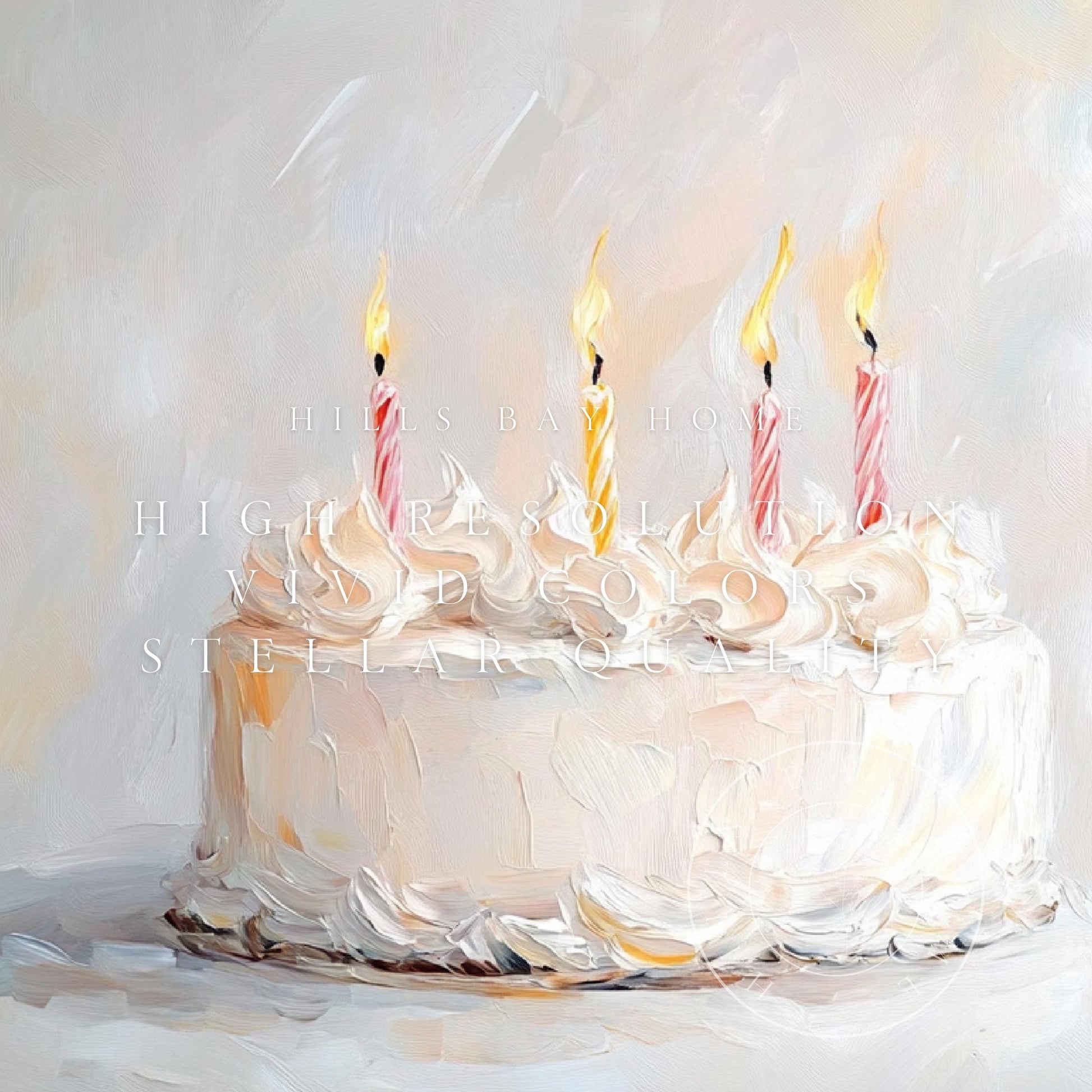 Birthday Tv Art, Digital Download Art for Frame Tv, Spring Tv Art, Floral Tv Art, Oil Painting Frame Tv Art, Cake Tv Art, Celebration Tv Art