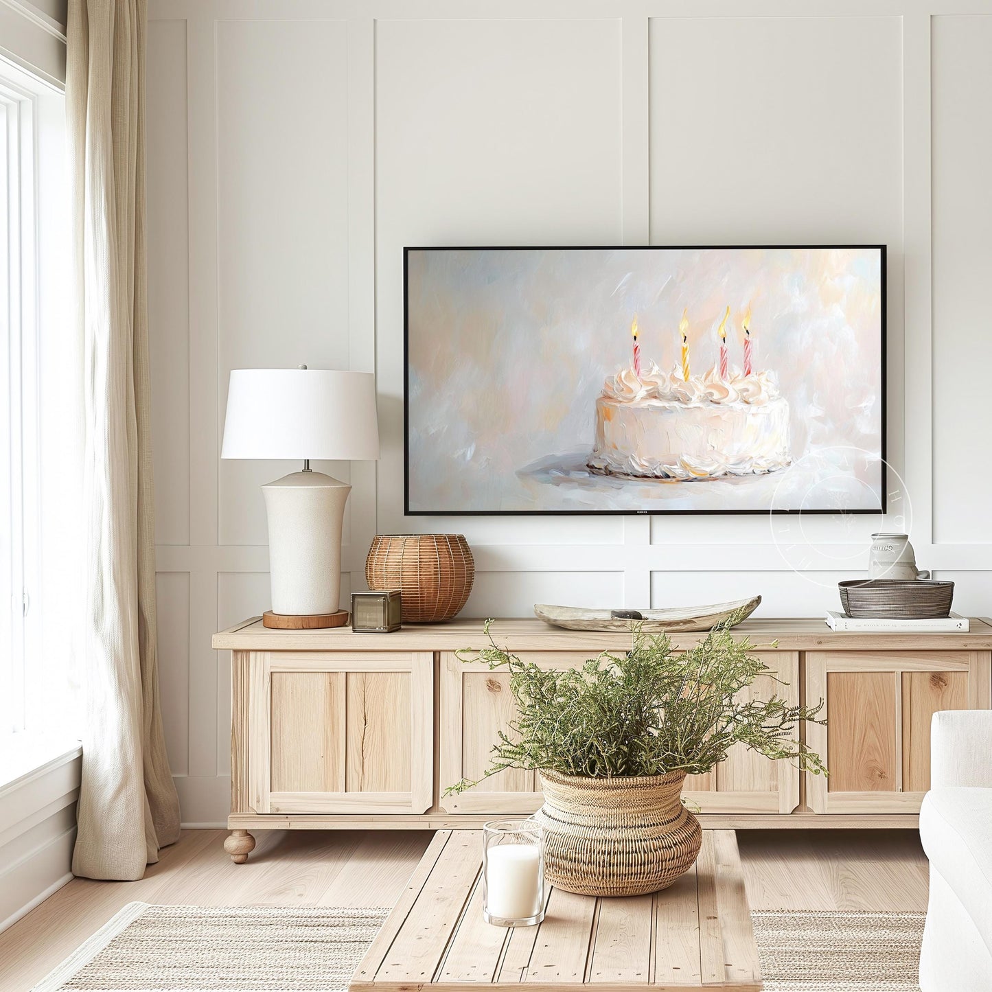 Birthday Tv Art, Digital Download Art for Frame Tv, Spring Tv Art, Floral Tv Art, Oil Painting Frame Tv Art, Cake Tv Art, Celebration Tv Art