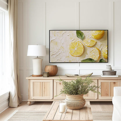 Lemon Tv Art, Digital Download Art for Frame Tv, Spring Tv Art, Floral Tv Art, Oil Painting Frame Tv Art, Citrus Tv Art, Fruit Tv Art