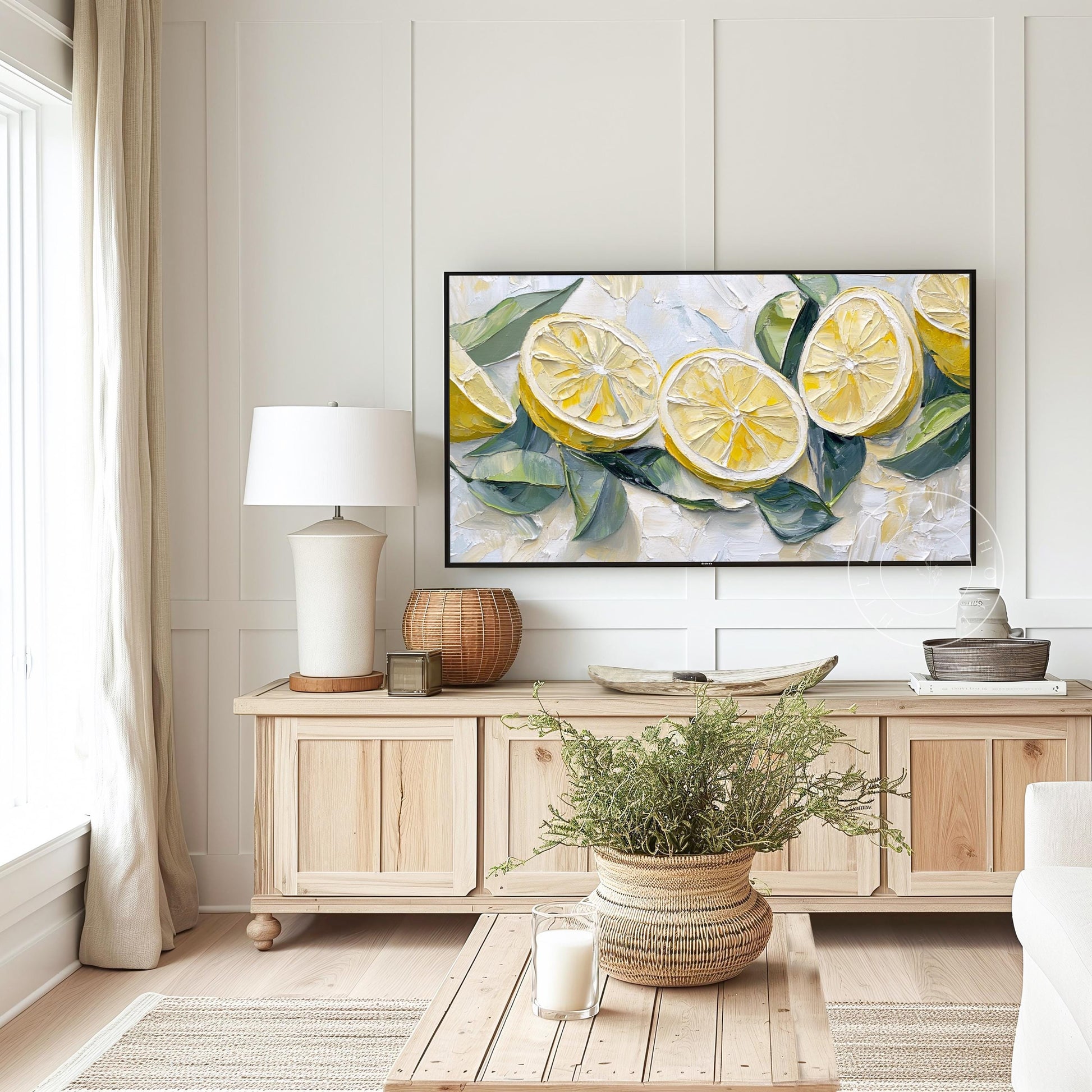 Lemon Tv Art, Digital Download Art for Frame Tv, Spring Tv Art, Floral Tv Art, Oil Painting Frame Tv Art, Citrus Tv Art, Fruit Tv Art