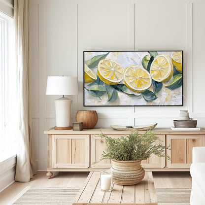 Lemon Tv Art, Digital Download Art for Frame Tv, Spring Tv Art, Floral Tv Art, Oil Painting Frame Tv Art, Citrus Tv Art, Fruit Tv Art
