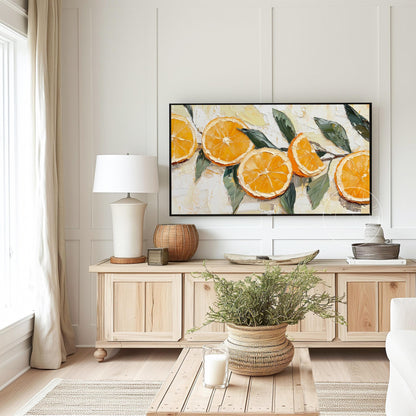 Orange Slices Tv Art, Digital Download Art for Frame Tv, Spring Tv Art, Floral Tv Art, Oil Painting Frame Tv Art, Citrus Tv Art, Fruit Art