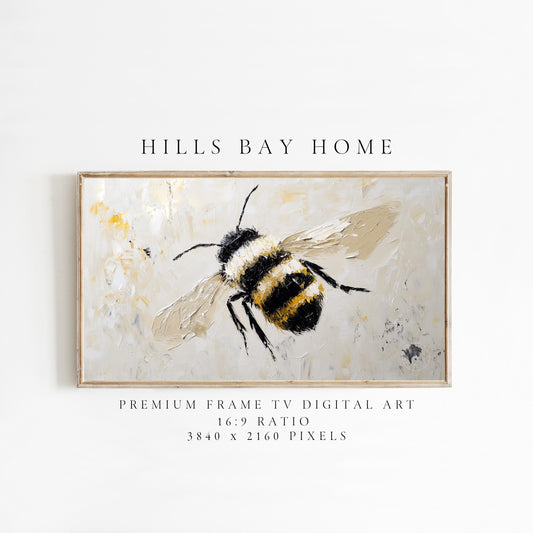 Bee Tv Art, Digital Download Art for Frame Tv, Spring Tv Art, Floral Tv Art, Painting Frame Tv Art, Summer Tv Art, Spring Tv Art
