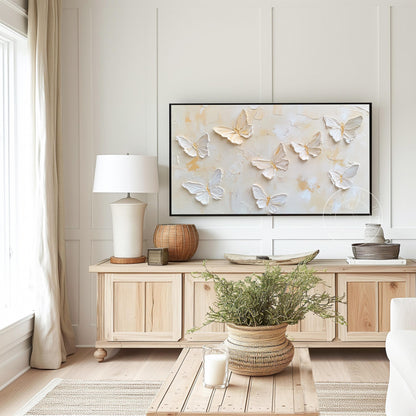 Butterfly Tv Art, Digital Download Art for Frame Tv, Spring Tv Art, Floral Tv Art, Painting Frame Tv Art, Neutral Tv Art, Spring Tv Art