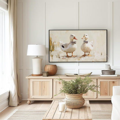 Ducks with Bow Ties Frame Tv Art, Digital Download Art for Frame Tv, Vintage Tv Art, Spring Tv Art, Easter Frame Tv Art, Duck Tv Art