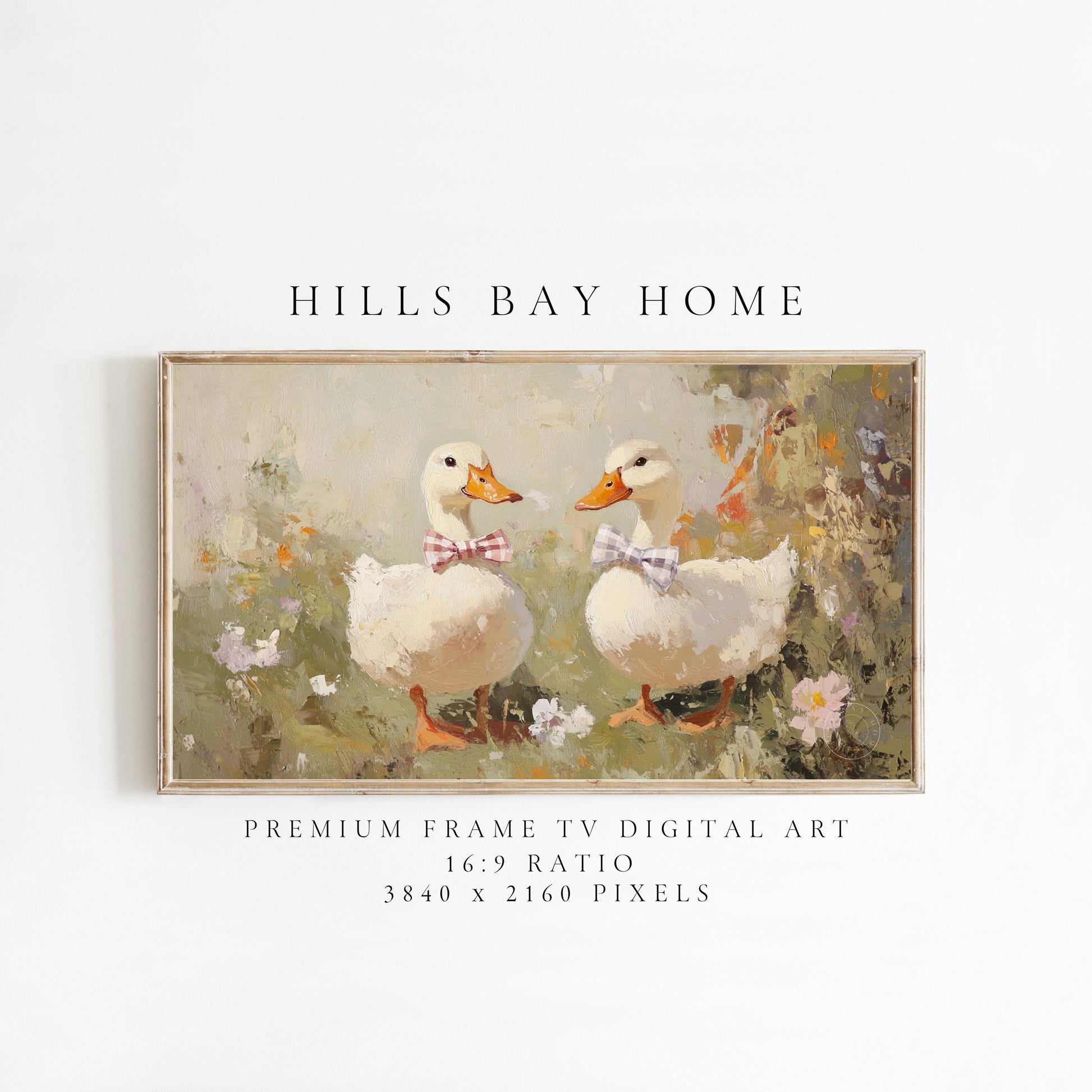 Ducks with Bow Ties Frame Tv Art, Digital Download Art for Frame Tv, Vintage Tv Art, Spring Tv Art, Easter Frame Tv Art, Duck Tv Art