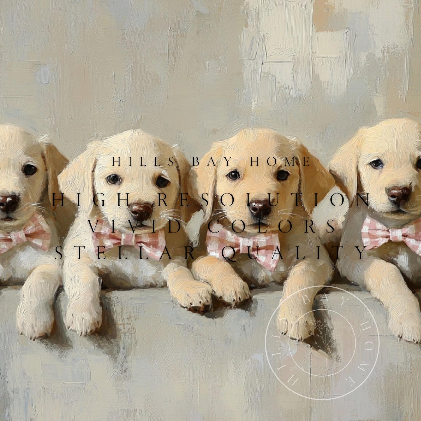 Puppies with Bow Ties Frame Tv Art, Digital Download Art for Frame Tv, Vintage Tv Art, Animal Tv Art, Puppy Frame Tv Art