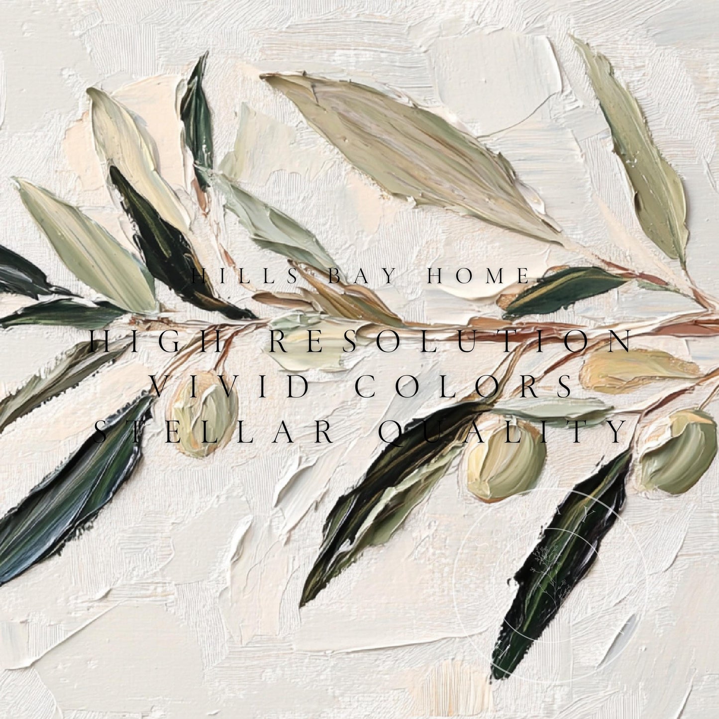 Olive Branch Frame Tv Art, Digital Download Art for Frame Tv, Spring Tv Art, Floral Tv Art, Painting Frame Tv Art, Instant Download