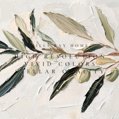 Olive Branch Frame Tv Art, Digital Download Art for Frame Tv, Spring Tv Art, Floral Tv Art, Painting Frame Tv Art, Instant Download