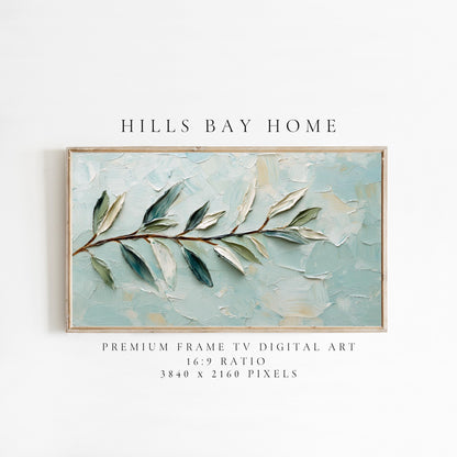 Olive Branch Frame Tv Art, Digital Download Art for Frame Tv, Spring Tv Art, Floral Tv Art, Painting Frame Tv Art, Instant Download