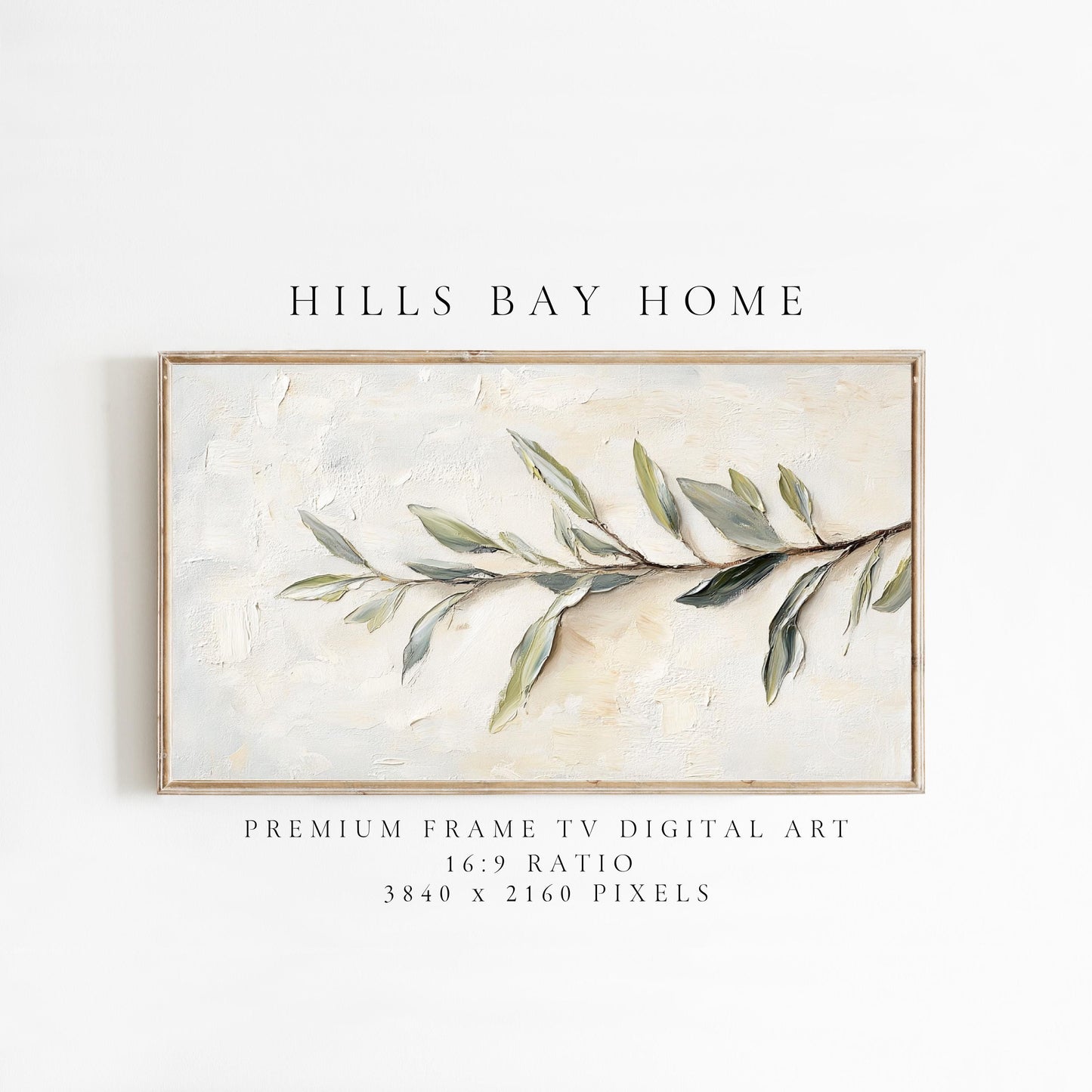 Olive Branch Frame Tv Art, Digital Download Art for Frame Tv, Spring Tv Art, Floral Tv Art, Painting Frame Tv Art, Instant Download