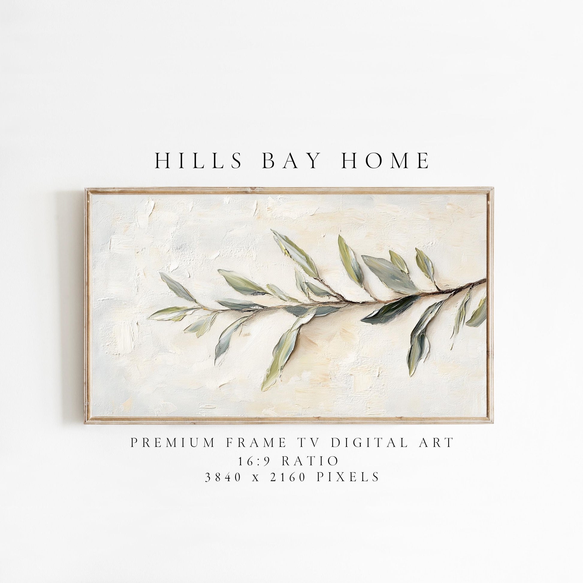 Olive Branch Frame Tv Art, Digital Download Art for Frame Tv, Spring Tv Art, Floral Tv Art, Painting Frame Tv Art, Instant Download