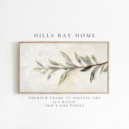 Olive Branch Frame Tv Art, Digital Download Art for Frame Tv, Spring Tv Art, Floral Tv Art, Painting Frame Tv Art, Instant Download