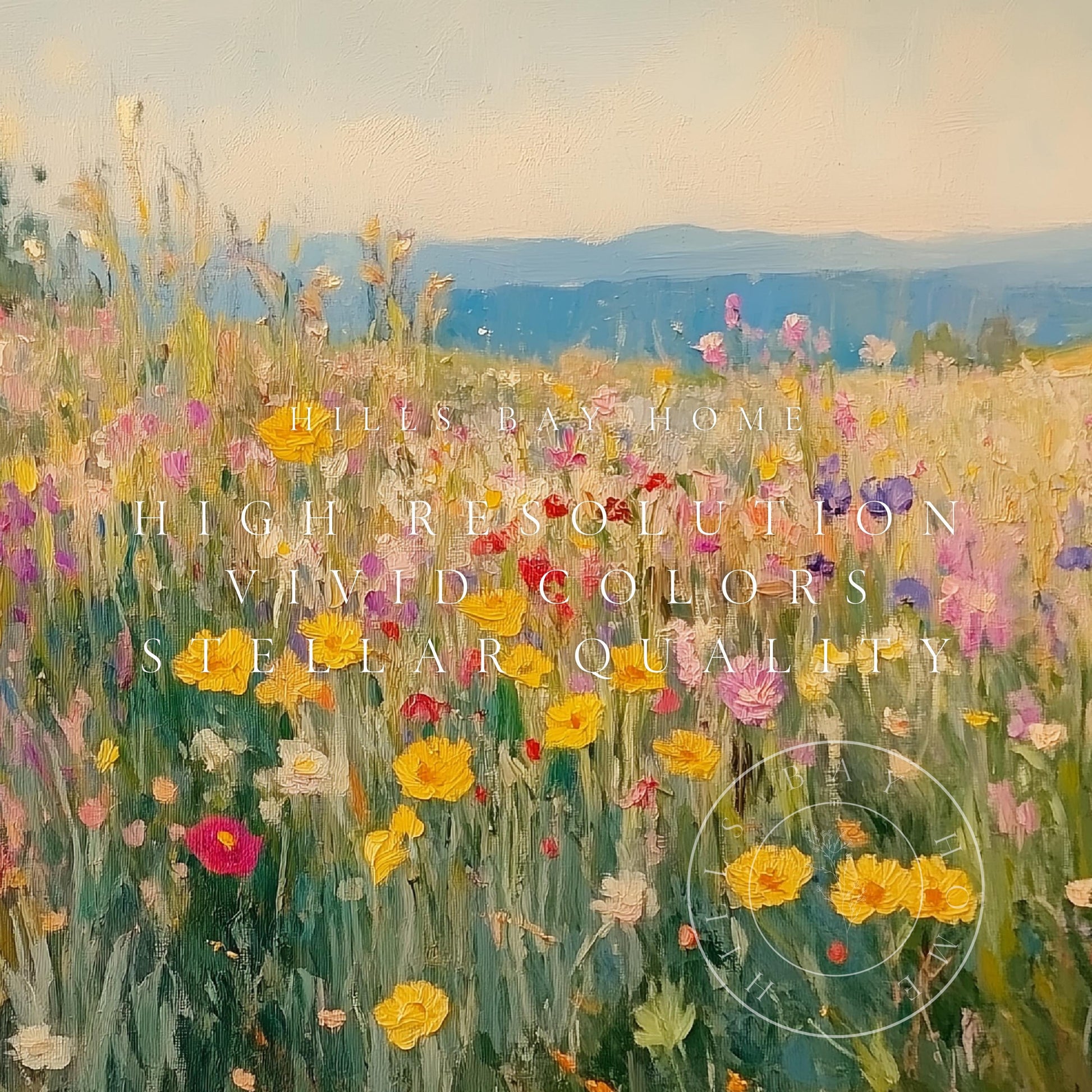 Wildflower Tv Art, Digital Download Art for Frame Tv, Spring Tv Art, Meadow Tv Art, Oil Painting Frame Tv Art, Floral Tv Art