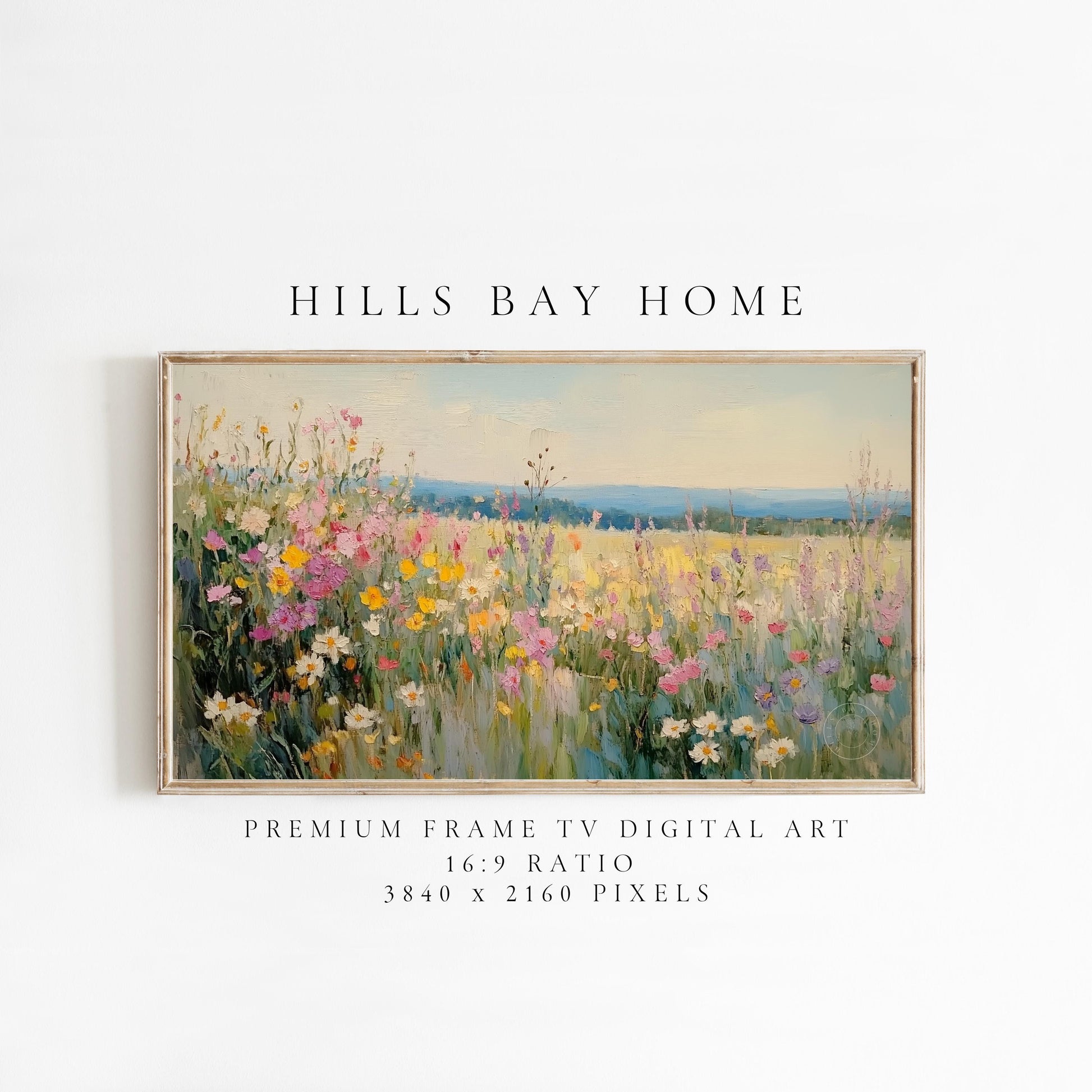 Wildflower Tv Art, Digital Download Art for Frame Tv, Spring Tv Art, Meadow Tv Art, Oil Painting Frame Tv Art, Floral Tv Art