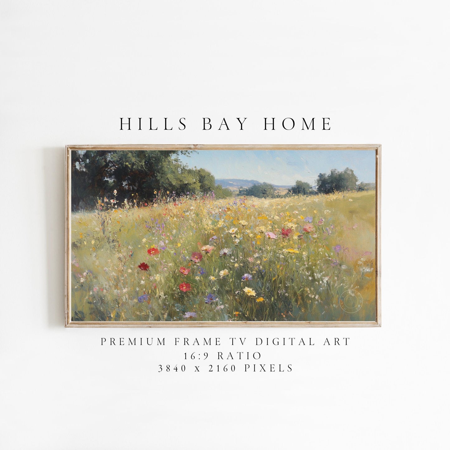 Wildflower Tv Art, Digital Download Art for Frame Tv, Spring Tv Art, Meadow Tv Art, Oil Painting Frame Tv Art, Floral Tv Art