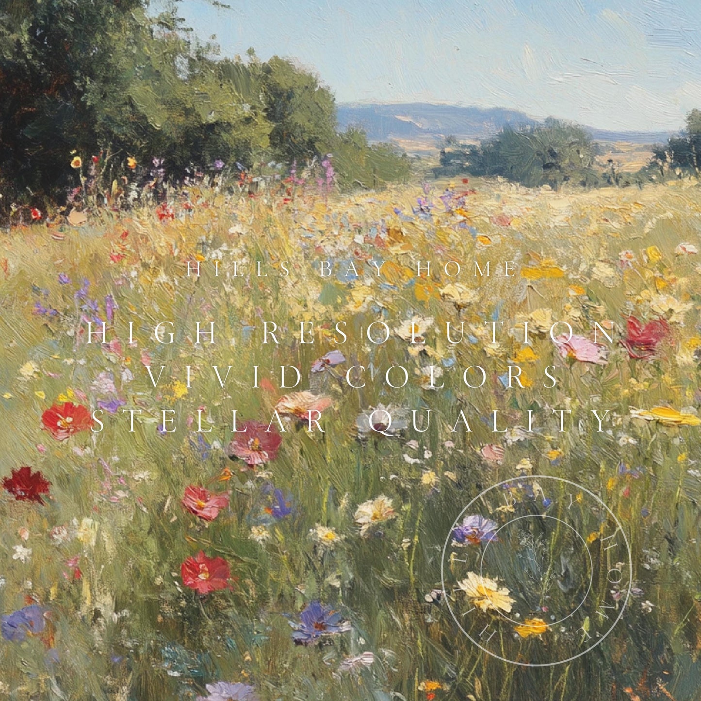 Wildflower Tv Art, Digital Download Art for Frame Tv, Spring Tv Art, Meadow Tv Art, Oil Painting Frame Tv Art, Floral Tv Art