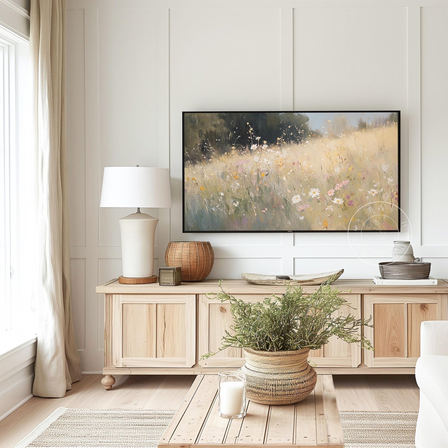 Wildflower Tv Art, Digital Download Art for Frame Tv, Spring Tv Art, Meadow Tv Art, Oil Painting Frame Tv Art, Floral Tv Art