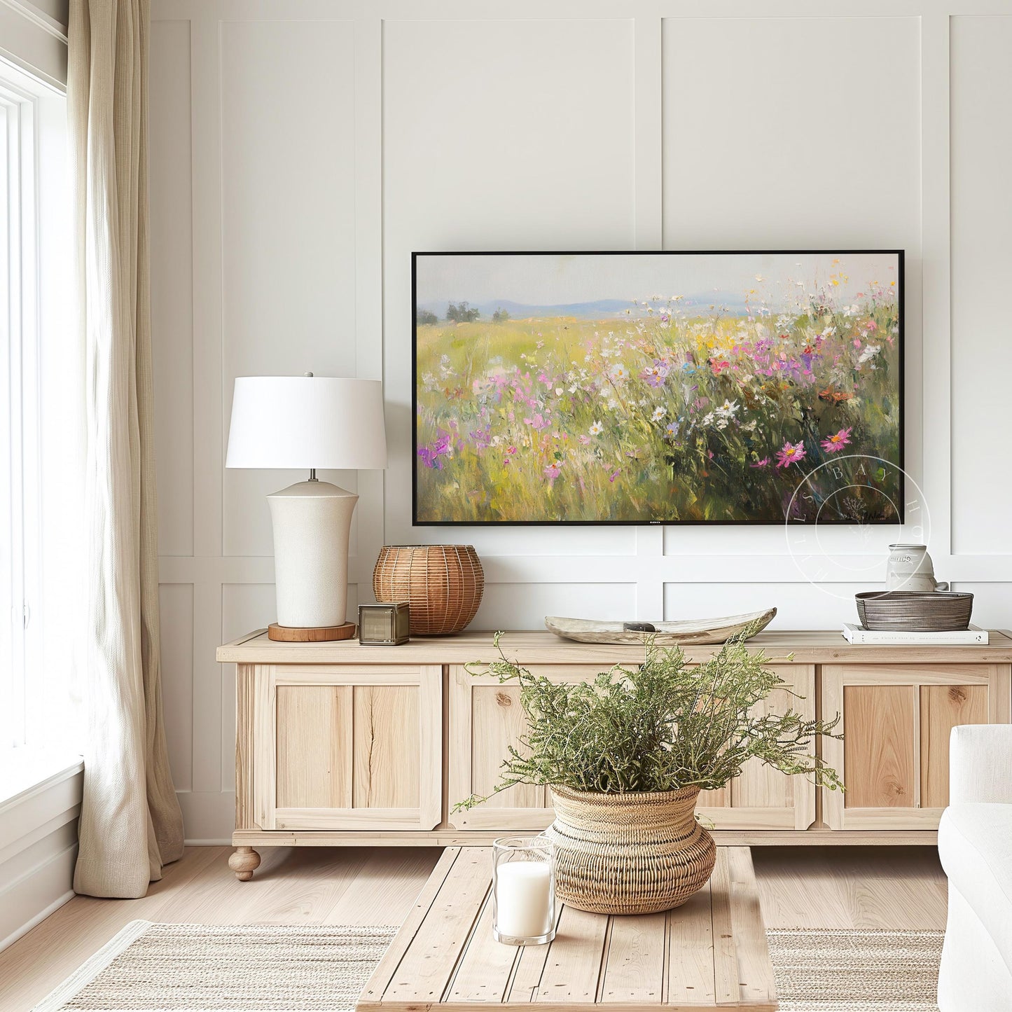 Wildflower Meadow Tv Art, Digital Download Art for Frame Tv, Spring Tv Art, Meadow Tv Art, Oil Painting Frame Tv Art, Floral Tv Art