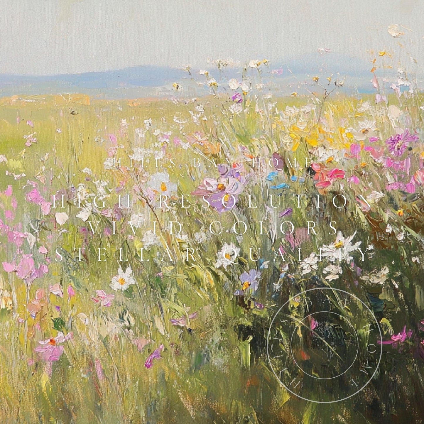 Wildflower Meadow Tv Art, Digital Download Art for Frame Tv, Spring Tv Art, Meadow Tv Art, Oil Painting Frame Tv Art, Floral Tv Art