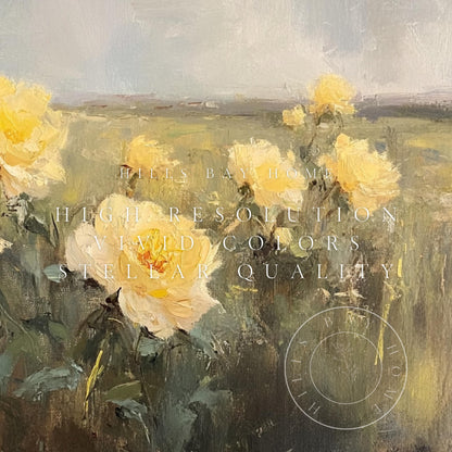 Yellow Peony Tv Art, Digital Download Art for Frame Tv, Spring Tv Art, Neutral Flower Tv Art, Oil Painting Frame Tv Art, Floral Tv Art