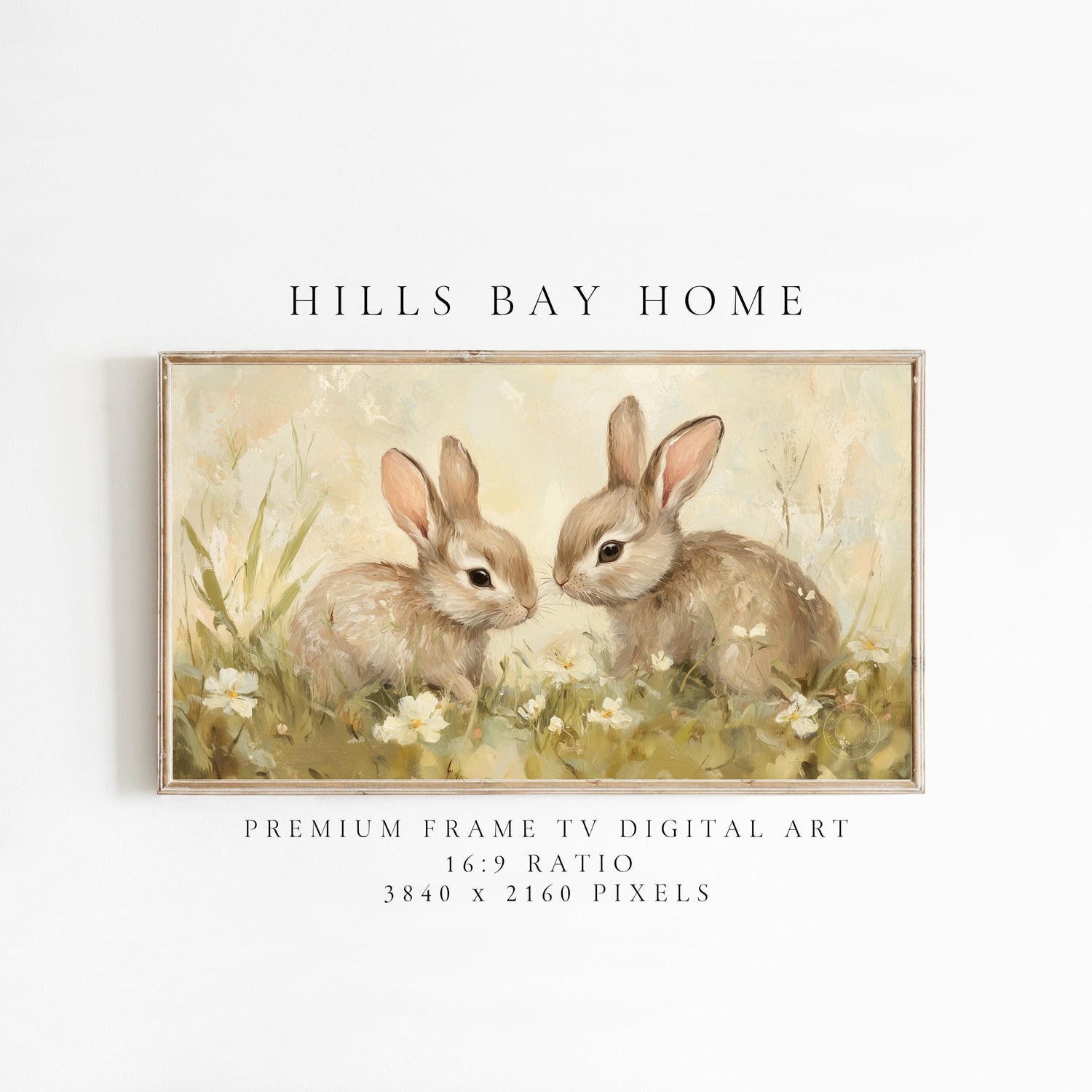 Bunny Frame Tv Art, Digital Download Art for Frame Tv, Spring Meadow Tv Art, Spring Tv Art, Easter Frame Tv Art, Instant Download Frame Tv