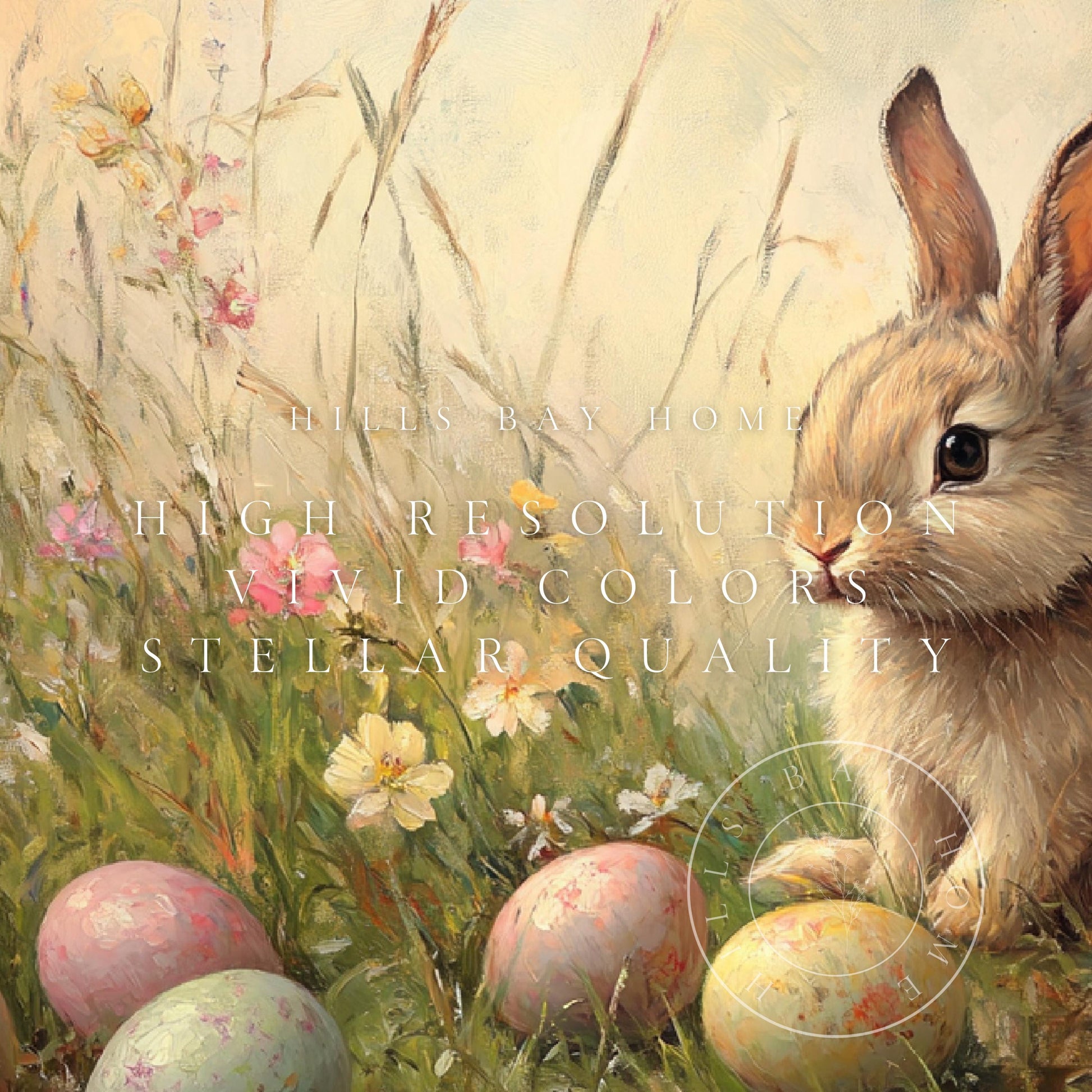 Bunny with Easter Eggs Frame Tv Art, Digital Download Art for Frame Tv, Spring Meadow Tv Art, Spring Tv Art, Easter Frame Tv Art, Instant