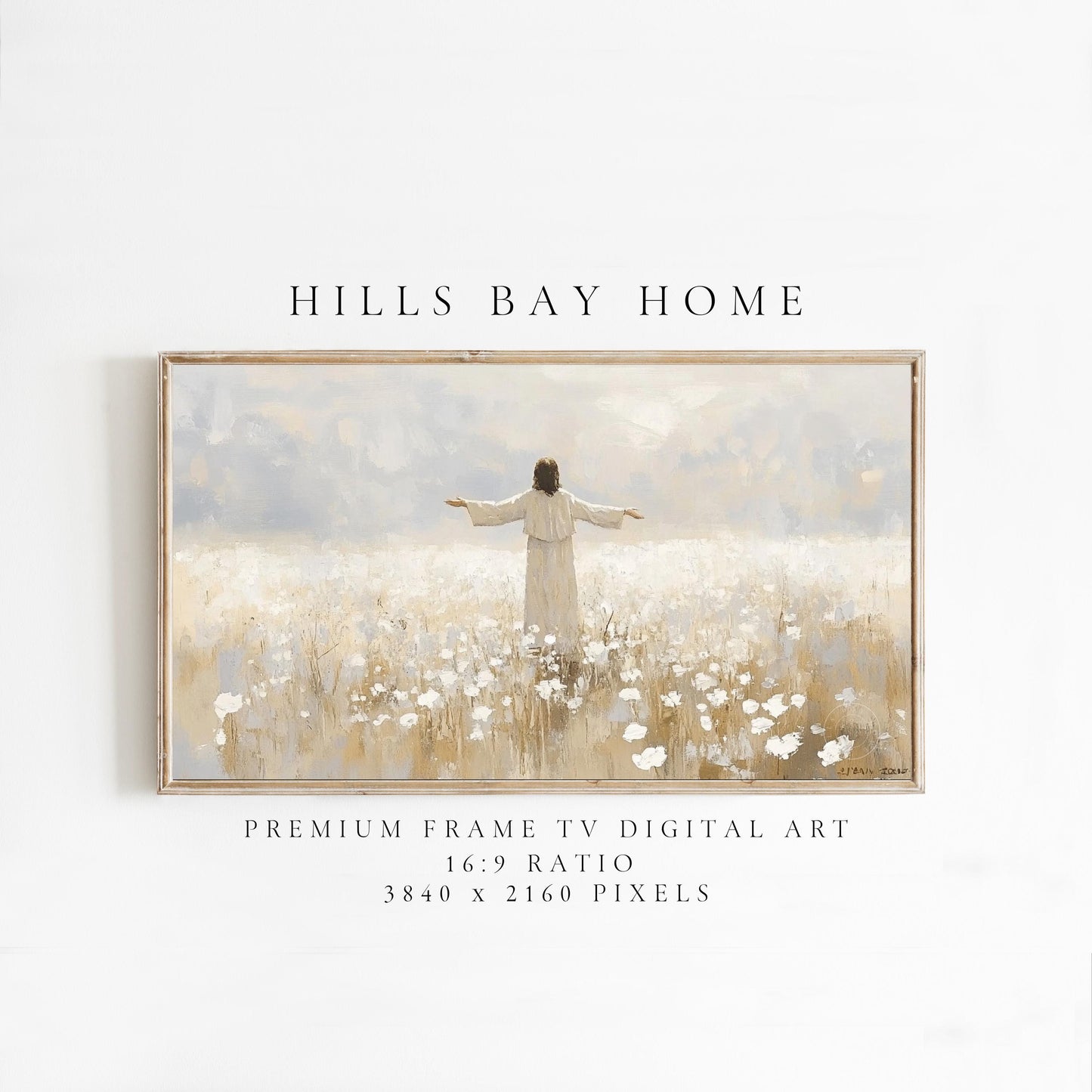 Jesus in a Meadow Frame Tv Art, Digital Art for Frame Tv, Meadow Tv Art, Christian Art, Easter Frame Tv Art, Religious Tv Art