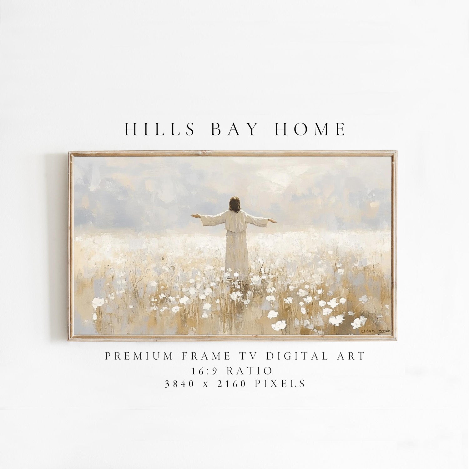 Jesus in a Meadow Frame Tv Art, Digital Art for Frame Tv, Meadow Tv Art, Christian Art, Easter Frame Tv Art, Religious Tv Art