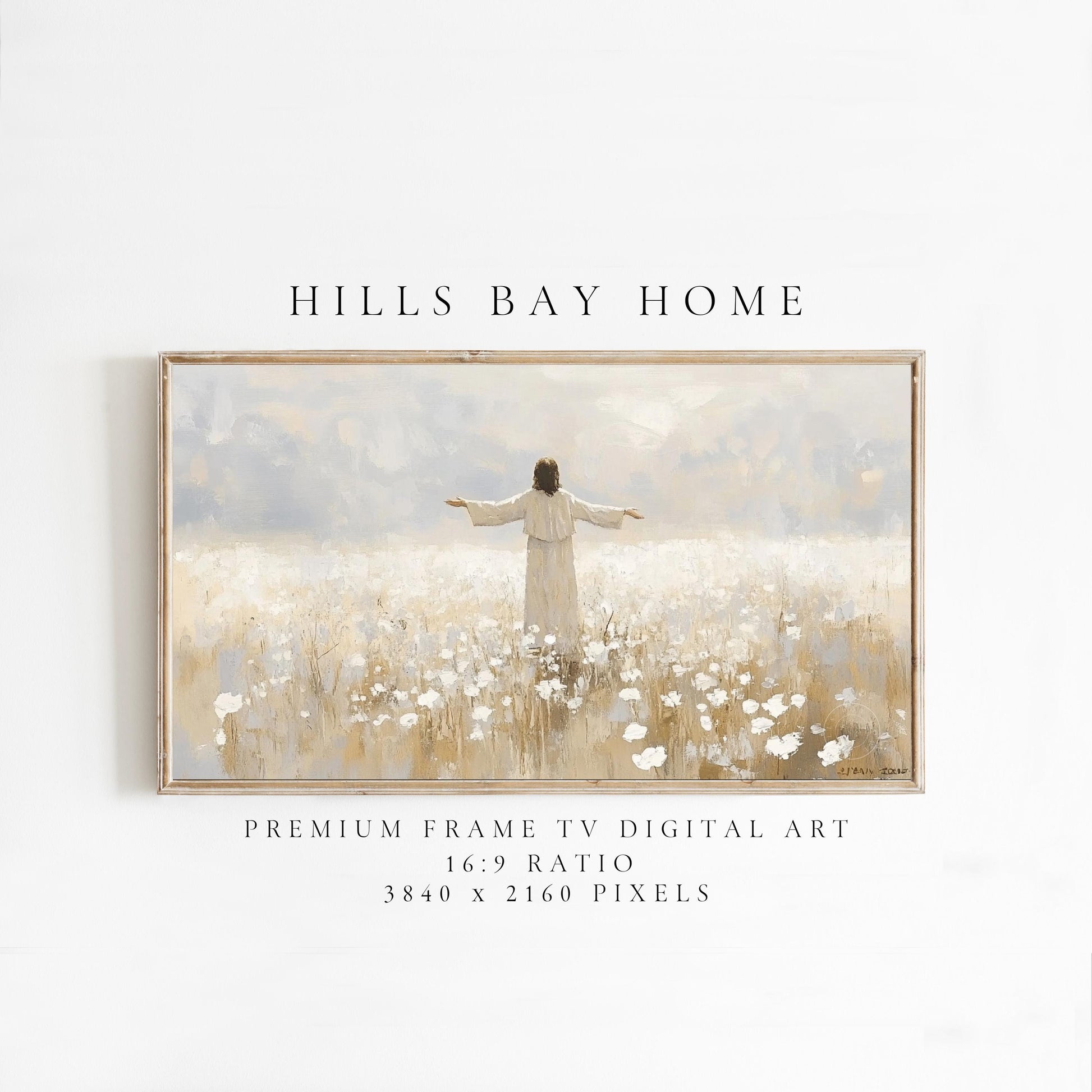 Jesus in a Meadow Frame Tv Art, Digital Art for Frame Tv, Meadow Tv Art, Christian Art, Easter Frame Tv Art, Religious Tv Art