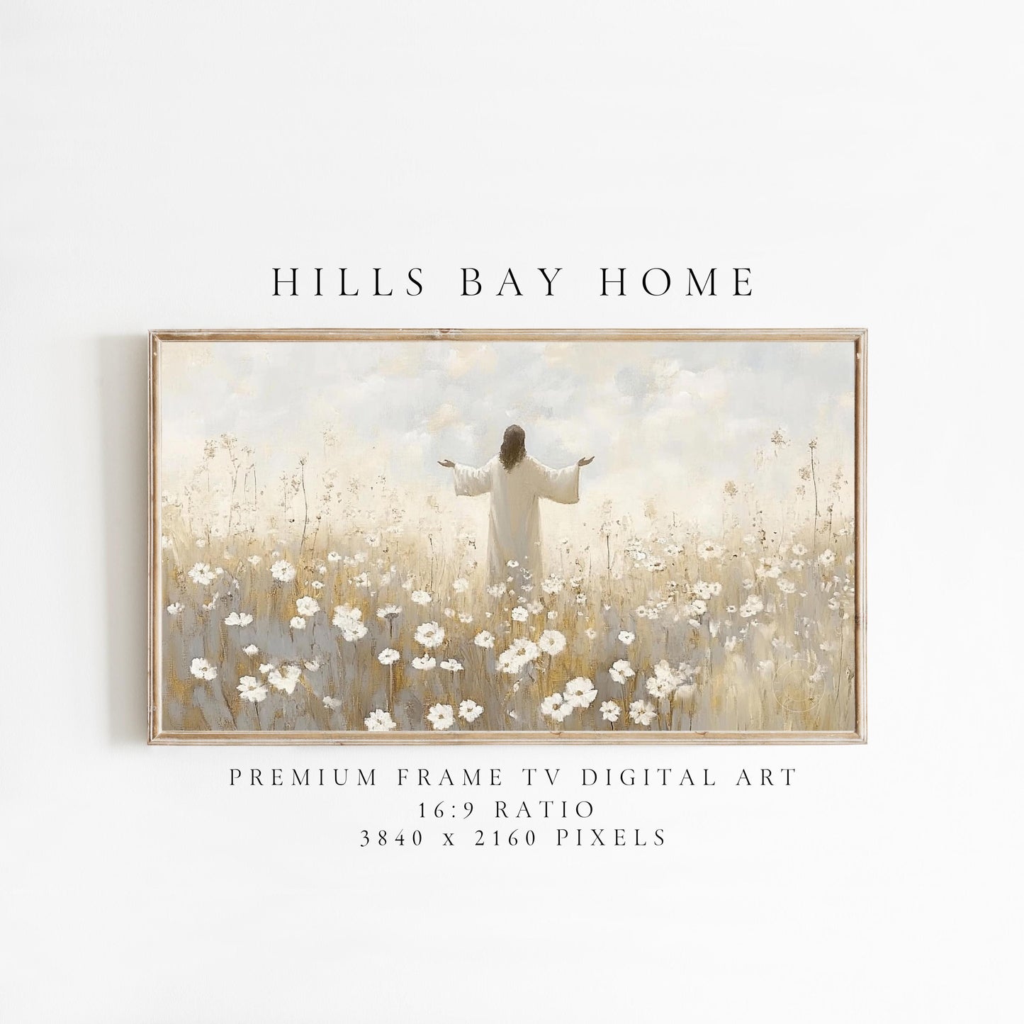 Jesus in a Meadow Frame Tv Art, Digital Art for Frame Tv, Meadow Tv Art, Christian Art, Easter Frame Tv Art, Religious Tv Art